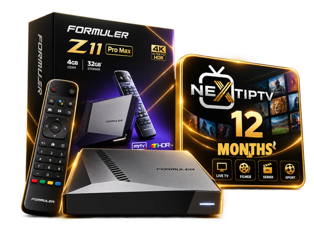 Formuler Z11 Pro Max with remote control and the IPTV Next 12-month package