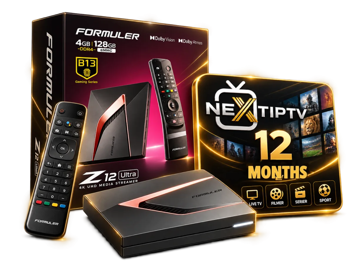 Formuler Z12 Ultra with remote control and the IPTV Next 12-month package