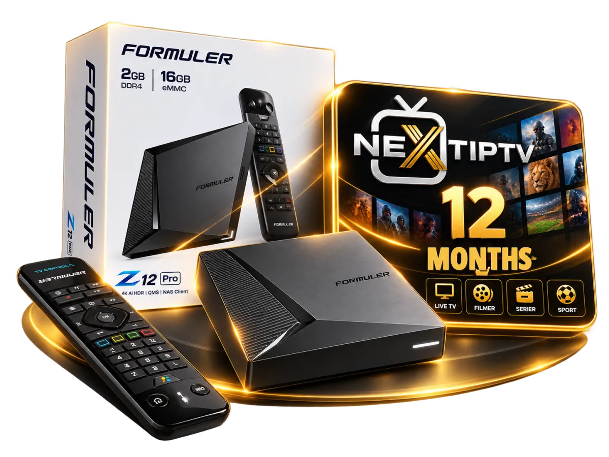 Formuler Z12 Pro with remote control and the IPTV Next 12-month package